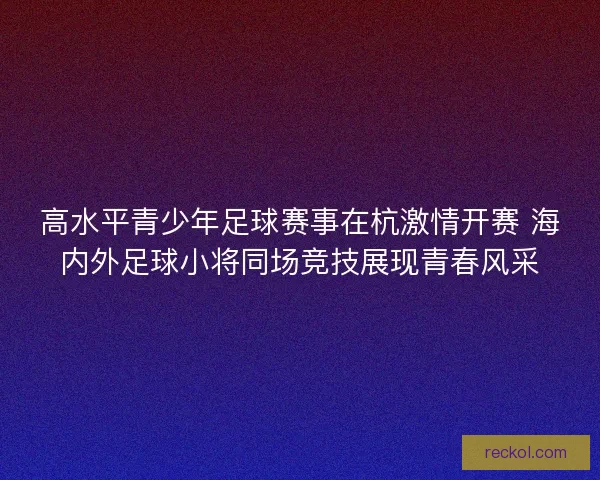 高水平青少年足球赛事在杭激情开赛 海内外足球小将同场竞技展现青春风采