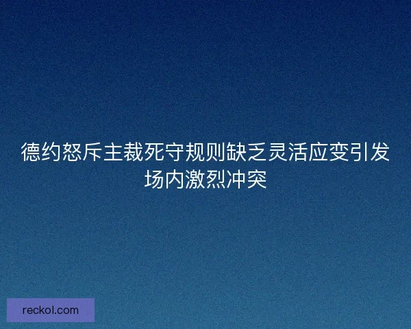 德约怒斥主裁死守规则缺乏灵活应变引发场内激烈冲突 德约怒斥主裁死守规则缺乏灵活应变引发场内激烈冲突